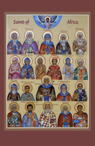 An icon of multiple different saints of Africa.